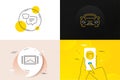 Minimal set of Car, Seo targeting and Image carousel line icons. For web development. Vector