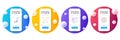 Minimal set of Card, Face detection and Development plan line icons for web development. For design. Vector