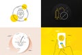 Minimal set of Cardio training, Medical drugs and Serum oil line icons. For web development. Vector