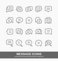 Minimal Set of Chat Bubble Line Icons. message icon vector. Editable EPS. Pixel Perfect icons Royalty Free Stock Photo