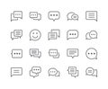 Minimal Set of Chat Bubble Line Icons