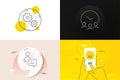 Minimal set of Distribution, Meeting time and Communication line icons. For web development. Vector