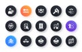 Minimal set of Door, Open box and Send box flat icons for web development. For design. Vector