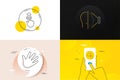 Minimal set of Face id, Seo target and Swipe up line icons. For web development. Vector