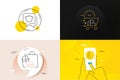 Minimal set of Fast food, Food delivery and Cooking hat line icons. For web development. Vector Royalty Free Stock Photo