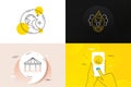 Minimal set of Fireworks, Sleep and Carousels line icons. For web development. Vector