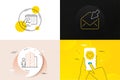 Minimal set of Fitness calendar, Agent and Puzzle line icons. For web development. Vector