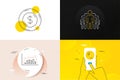 Minimal set of Freezing click, Infographic graph and Group line icons. For web development. Vector