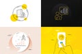 Minimal set of Hand, Budget accounting and Development plan line icons. For web development. Vector