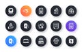 Minimal set of Health app, Express delivery and Notebook flat icons for web development. For design. Vector