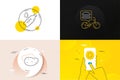 Minimal set of Hot water, Food delivery and Water bottle line icons. For web development. Vector Royalty Free Stock Photo
