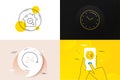 Minimal set of 24 hours, Outsource work and Time line icons. For web development. Vector