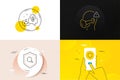 Minimal set of Inspect, Medical mask and Idea line icons. For web development. Vector