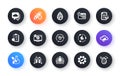 Minimal set of Inspect, Wind energy and Group flat icons for web development. For design. Vector