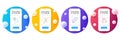 Minimal set of Like, Shield and Touchscreen gesture line icons for web development. For design. Vector