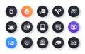 Minimal set of Lock, Refrigerator and Reject flat icons for web development. For design. Vector