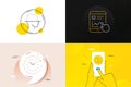 Minimal set of Manual, Time change and Internet report line icons. For web development. Vector