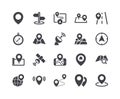 Minimal Set of Map Pin Glyph Icons Royalty Free Stock Photo