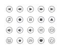 Minimal Set of Media Play Button Icons