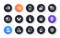 Minimal set of Outsource work, Face search and Intersection arrows flat icons for web development. For design. Vector