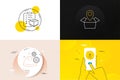 Minimal set of Package location, Lighthouse and Working process line icons. For web development. Vector