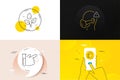 Minimal set of Plants watering, Fitness app and Medical mask line icons. For web development. Vector