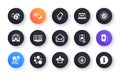 Minimal set of Project edit, Calculator target and Get box flat icons for web development. For design. Vector Royalty Free Stock Photo