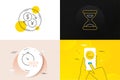 Minimal set of Quick tips, Time and Employees messenger line icons. For web development. Vector