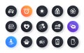 Minimal set of Recovery server, Mobile finance and Info flat icons for web development. For design. Vector
