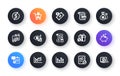 Minimal set of Rejected payment, Piggy bank and Business vision flat icons for web development. For design. Vector