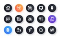 Minimal set of Romantic talk, Agent and Star flat icons for web development. For design. Vector