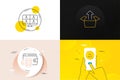 Minimal set of Send box, Handshake and Wallet money line icons. For web development. Vector Royalty Free Stock Photo