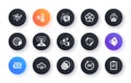 Minimal set of Settings gears, Stress grows and Copywriting notebook flat icons for web development. For design. Vector