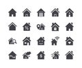 Minimal Set of Smart Home Glyph Icons Royalty Free Stock Photo