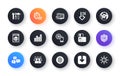 Minimal set of Spanner tool, Pin and Freezing click flat icons for web development. For design. Vector