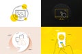 Minimal set of Start presentation, Warning and Touch screen line icons. For web development. Vector Royalty Free Stock Photo