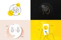 Minimal set of Teamwork business, Stats and Thoughts line icons. For web development. Vector