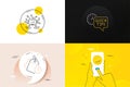 Minimal set of Teamwork, Time management and Demand curve line icons. For web development. Vector