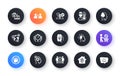 Minimal set of Thermometer, Job interview and Timer flat icons for web development. For design. Vector