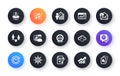 Minimal set of Time change, Startup and Clock flat icons for web development. For design. Vector