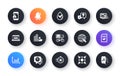 Minimal set of Timer, Online payment and Clock bell flat icons for web development. For design. Vector