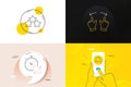 Minimal set of Timer, Ranking stars and Hand baggage line icons. For web development. Vector