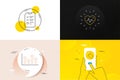 Minimal set of Usb stick, Heartbeat and Upper arrows line icons. For web development. Vector