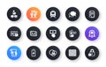 Minimal set of Voting campaign, Search file and Binary code flat icons for web development. For design. Vector
