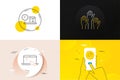 Minimal set of Voting hands, Swipe up and Online test line icons. For web development. Vector Royalty Free Stock Photo