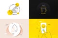 Minimal set of Water drop, Hamburger and Latte line icons. For web development. Vector