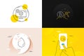 Minimal set of Water drop, Settings and Lock line icons. For web development. Vector
