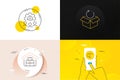 Minimal set of Wholesale goods, Return package and Delivery insurance line icons. For web development. Vector