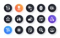 Minimal set of Winner cup, Manual doc and Article flat icons for web development. For design. Vector