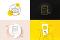 Minimal set of Wrong file, Winner and Developers chat line icons. For web development. Vector